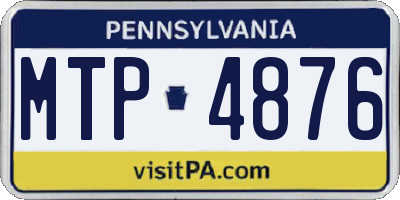 PA license plate MTP4876
