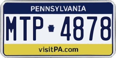 PA license plate MTP4878