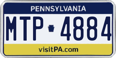 PA license plate MTP4884