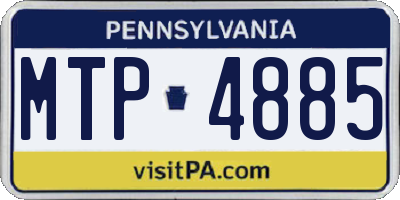 PA license plate MTP4885