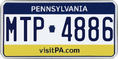 PA license plate MTP4886