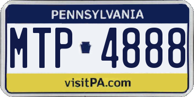 PA license plate MTP4888