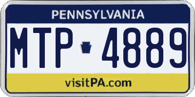 PA license plate MTP4889