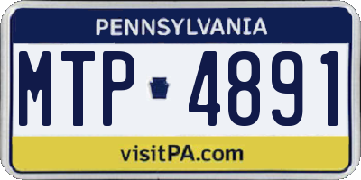 PA license plate MTP4891