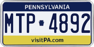 PA license plate MTP4892