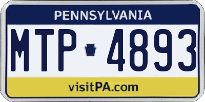 PA license plate MTP4893