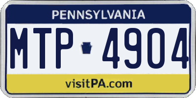 PA license plate MTP4904