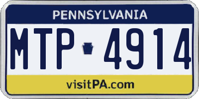 PA license plate MTP4914
