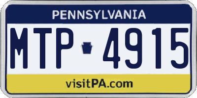 PA license plate MTP4915