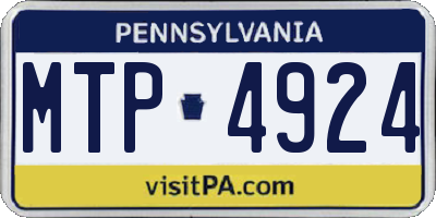 PA license plate MTP4924