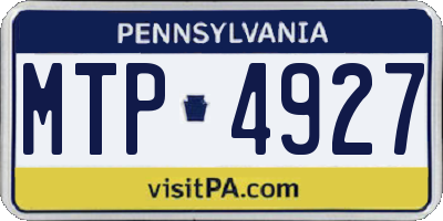 PA license plate MTP4927