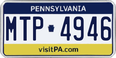 PA license plate MTP4946