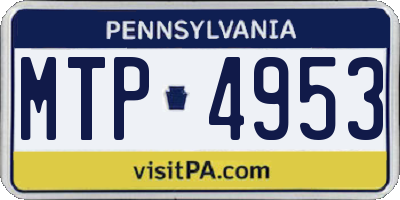 PA license plate MTP4953