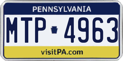 PA license plate MTP4963