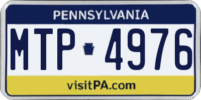 PA license plate MTP4976