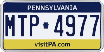 PA license plate MTP4977