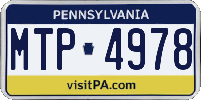 PA license plate MTP4978