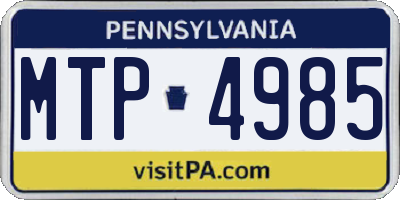 PA license plate MTP4985