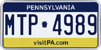 PA license plate MTP4989