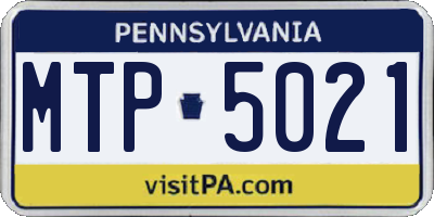 PA license plate MTP5021