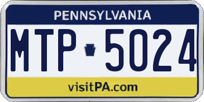 PA license plate MTP5024