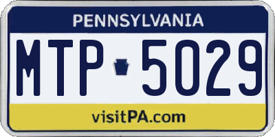 PA license plate MTP5029
