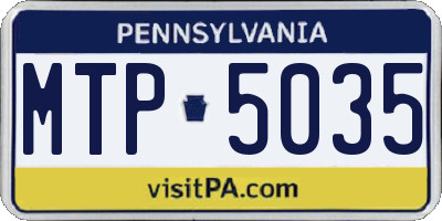 PA license plate MTP5035