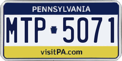 PA license plate MTP5071