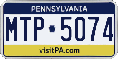 PA license plate MTP5074