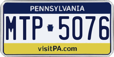 PA license plate MTP5076