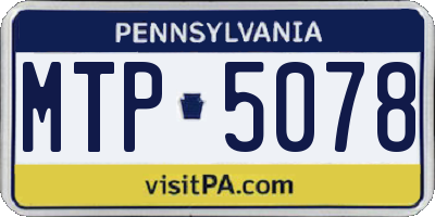 PA license plate MTP5078