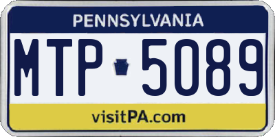 PA license plate MTP5089