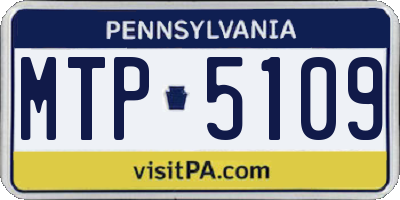 PA license plate MTP5109