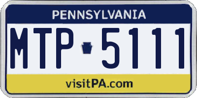 PA license plate MTP5111