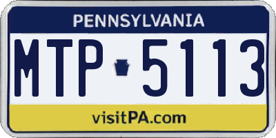 PA license plate MTP5113