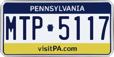 PA license plate MTP5117