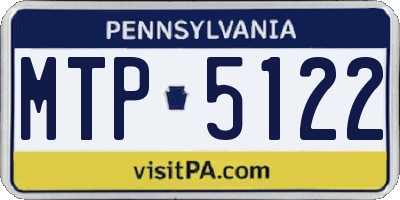 PA license plate MTP5122