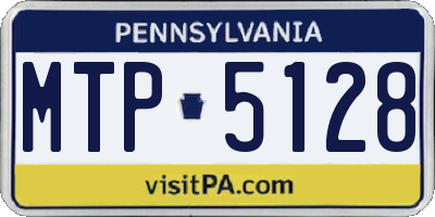 PA license plate MTP5128
