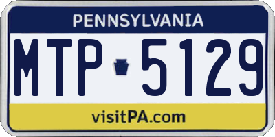 PA license plate MTP5129