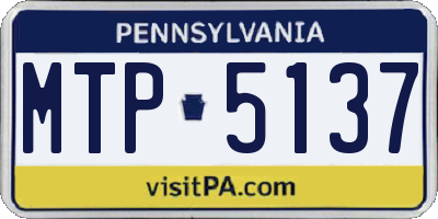 PA license plate MTP5137