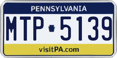 PA license plate MTP5139