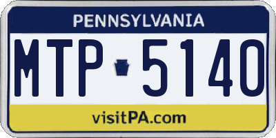 PA license plate MTP5140