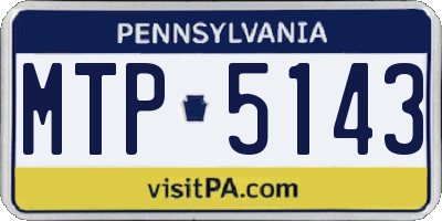 PA license plate MTP5143
