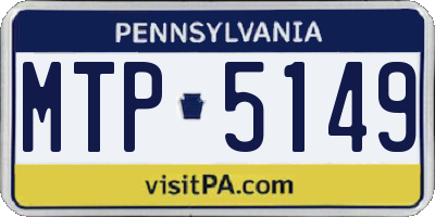 PA license plate MTP5149