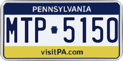 PA license plate MTP5150