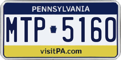 PA license plate MTP5160