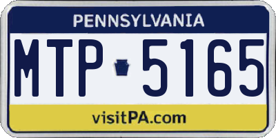 PA license plate MTP5165