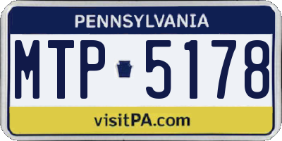 PA license plate MTP5178