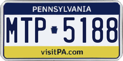 PA license plate MTP5188