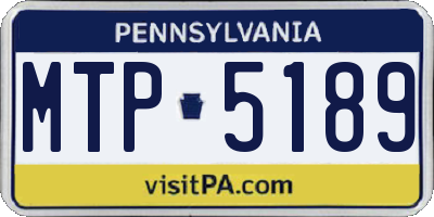 PA license plate MTP5189